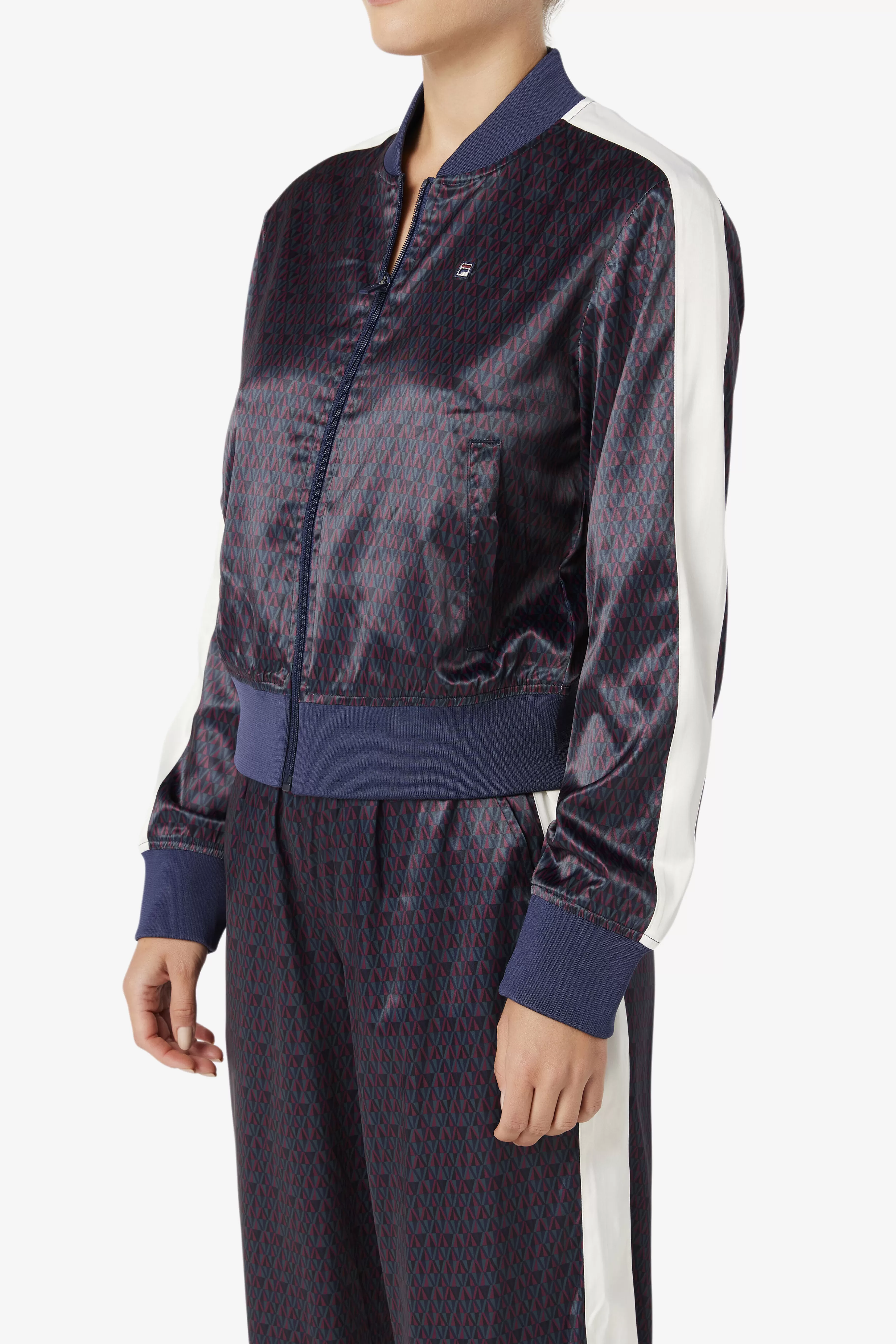 Shop Farah Satin Track Jacket Women Jackets & Outerwear | Sweatsuits & Tracksuits