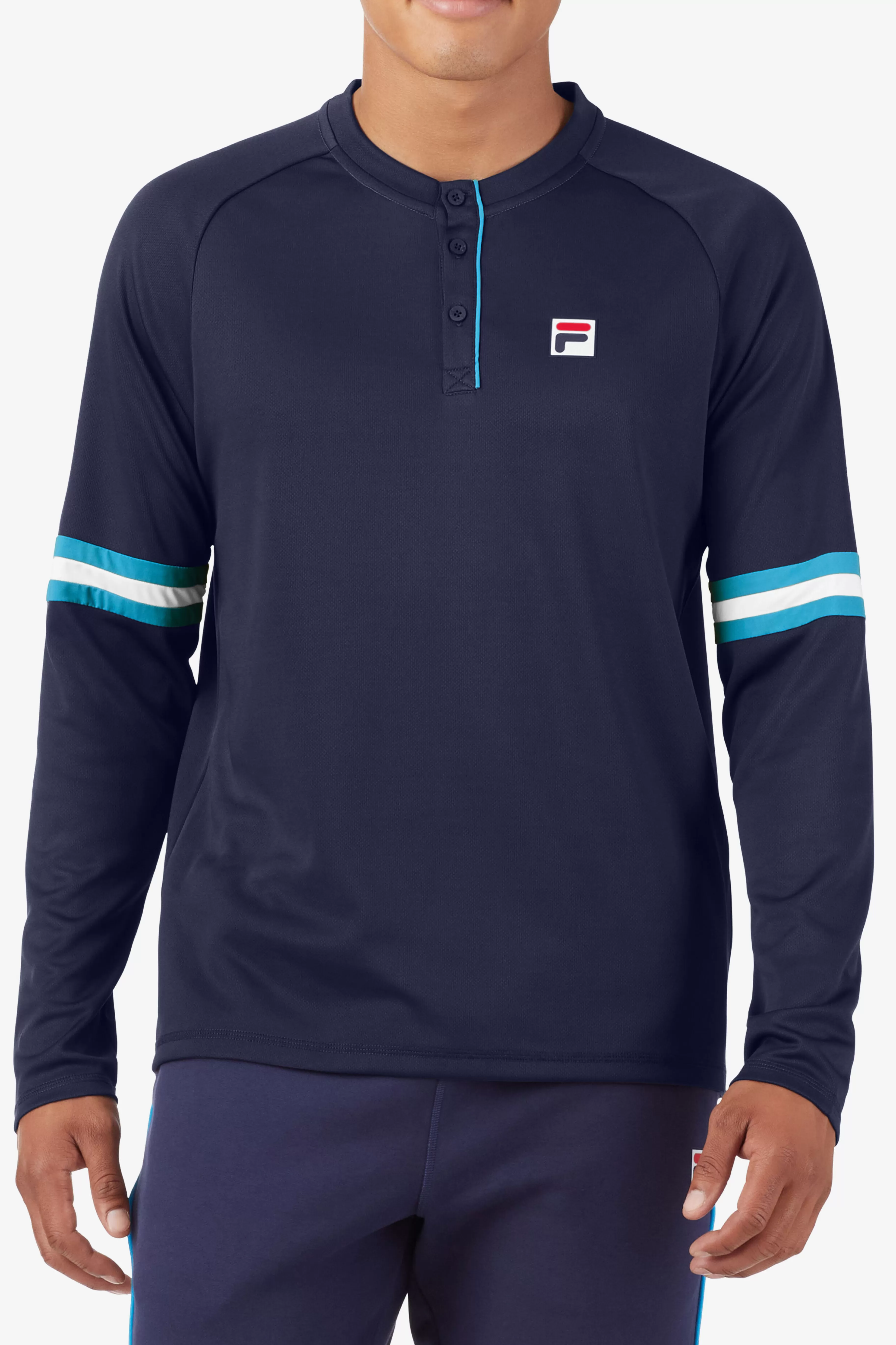 Cheap Tie Breaker Long Sleeve Henley Tennis