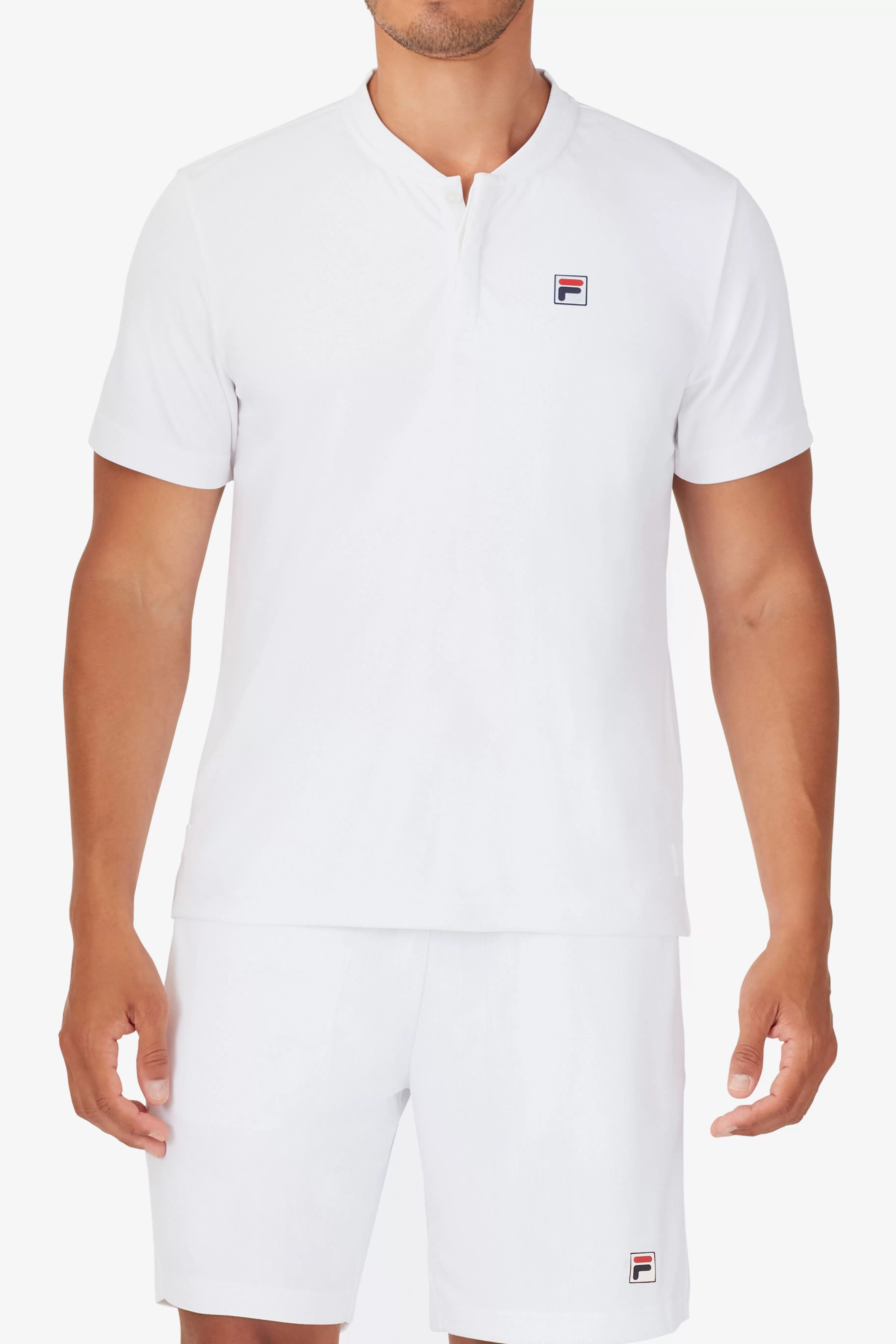 Sale White Line Short Sleeve Henley Tops | Tennis